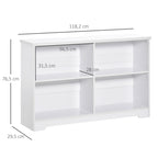 Estante de madeira de4 compartimentos com prateleiras ajustáveis ​​para arquivos 118,2x29,5x76,5 cm — foto 3
