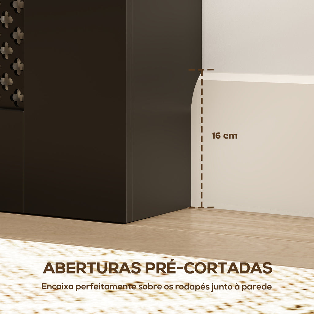 Cobertura para Radiadores Proteção Radiador de MDF 78x19x81 cm Cobertura de Radiador Desenho Moderno de Ripas e Colmeia para Sala Quarto Preto — foto 7