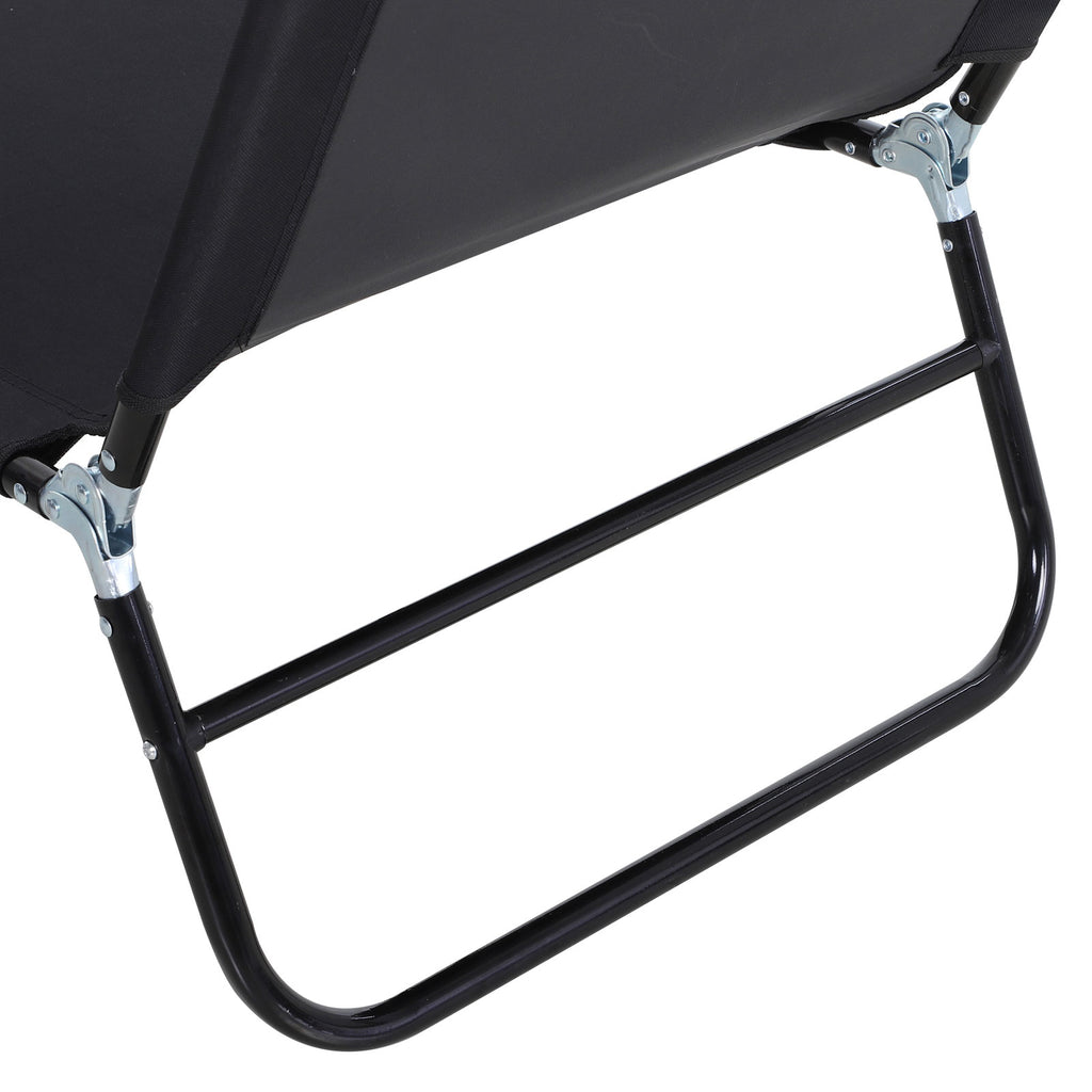 Espreguiçadeira Dobrável Reclinável com Ângulo Ajustável de 3 Posições para Exterior Carga 120 kg 188x56x28 cm Preto — foto 7