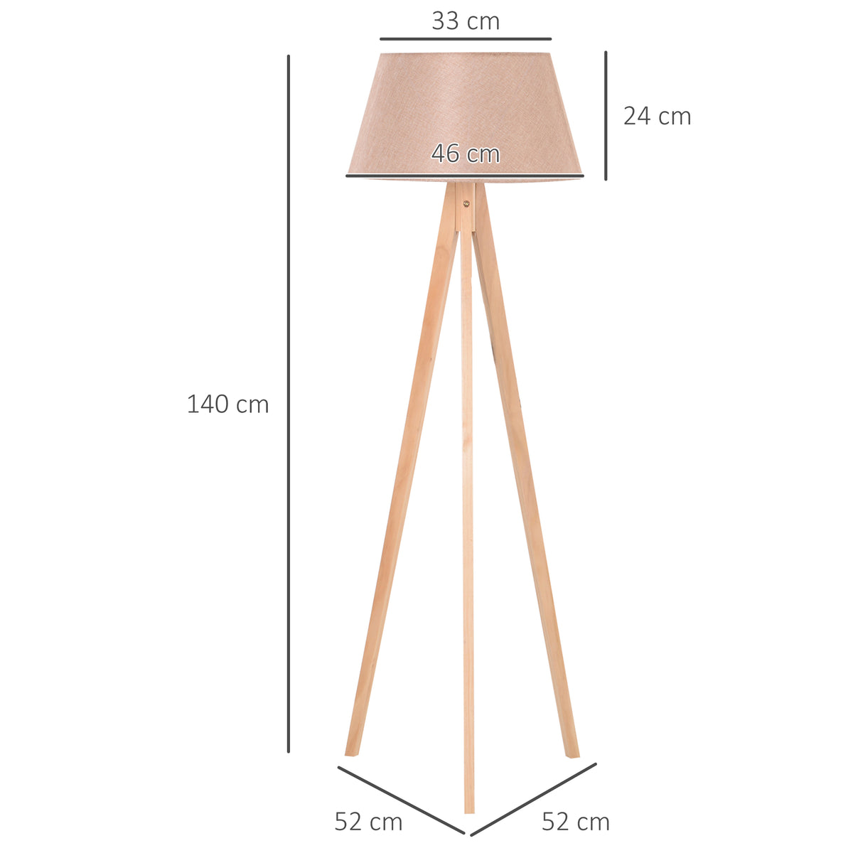 Candeeiro de Pé Moderno para o Quarto, Sala de Estudo, Sala de Estar com Base de Tripé Inoxidável Abajur de Linho Bege 146 cm — foto 3