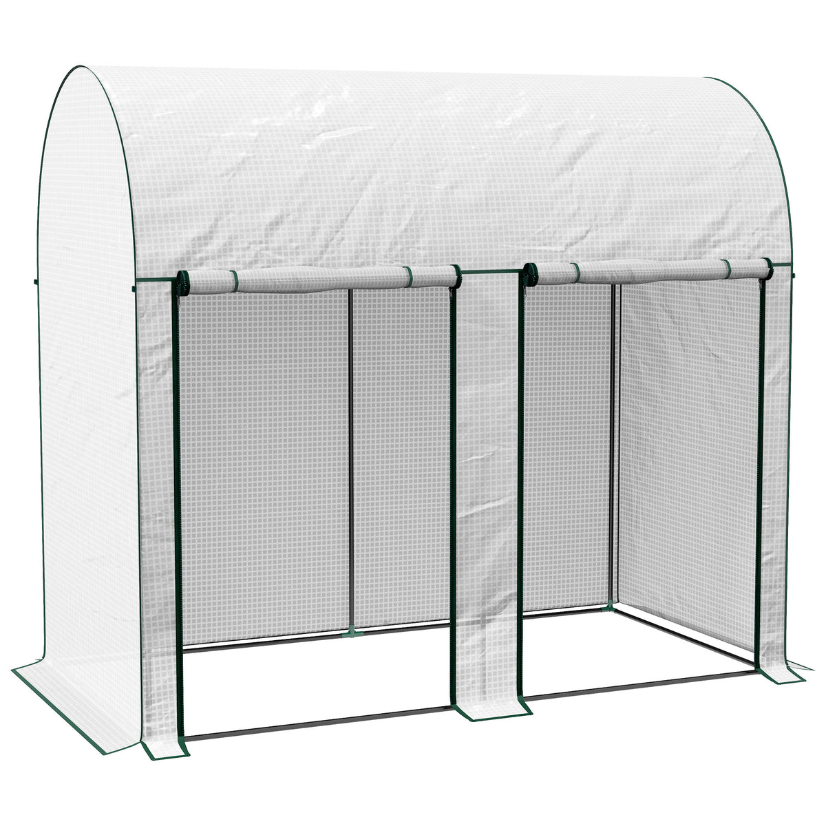 Estufa Pequena Estufa de Exterior com Porta Dupla com Fecho de Correr e Cobertura de PE para Cultivar Plantas Flores 200x100x178 cm Branco — foto 1