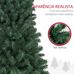 Árvore de Natal 180 cm Árvore de Natal Artificial com 760 Ramos de Arame de Memória e Base Recolhível Árvore de Natal para Sala Verde — foto 7