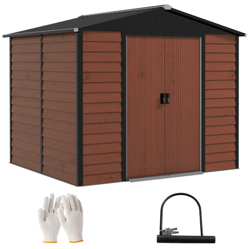 Rifugio da giardino esterno 4,4 m² 240x206x198 cm armadio con porta scorrevole e serratura teca