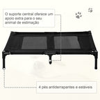 Cama Elevada para Cães Cama de Animais de Estimação com Malha Transpirável e Tecido Oxford para Exterior Interior Jardim Terraço 92x76x18 cm Preto — foto 7