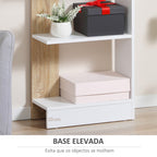 Prateleira de armazenamento com 5 prateleiras Estante multiuso para escritório com base elevada Design elegante 45x21x170 cm Branco e carvalho — foto 5