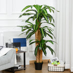 Planta Artificial Decorativa Dracaena com Pote Árvore Sintética 66 Folhas para Jardim Varanda Escritório Sala Ø20x160 cm Verde — foto 2