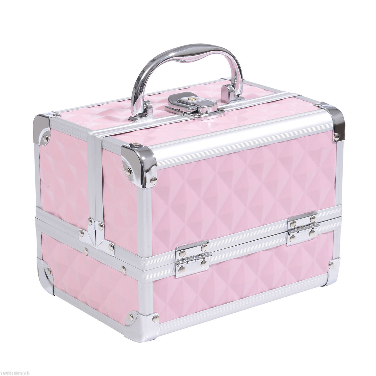 Estojo de Maquilhagem Organizador Cosméticos Profissional Estojo de Maquilhagem Portátil com Fecho e Vários Compartimentos 20x15x15 cm Rosa — foto 1