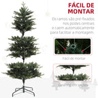 Árvore de Natal 180 cm Árvore de Natal Artificial com 350 Luzes LED 726 Ramos e Suporte de Aço Decoração de Natal para Sala de Estar Interior Ø114x180 cm Verde — foto 7