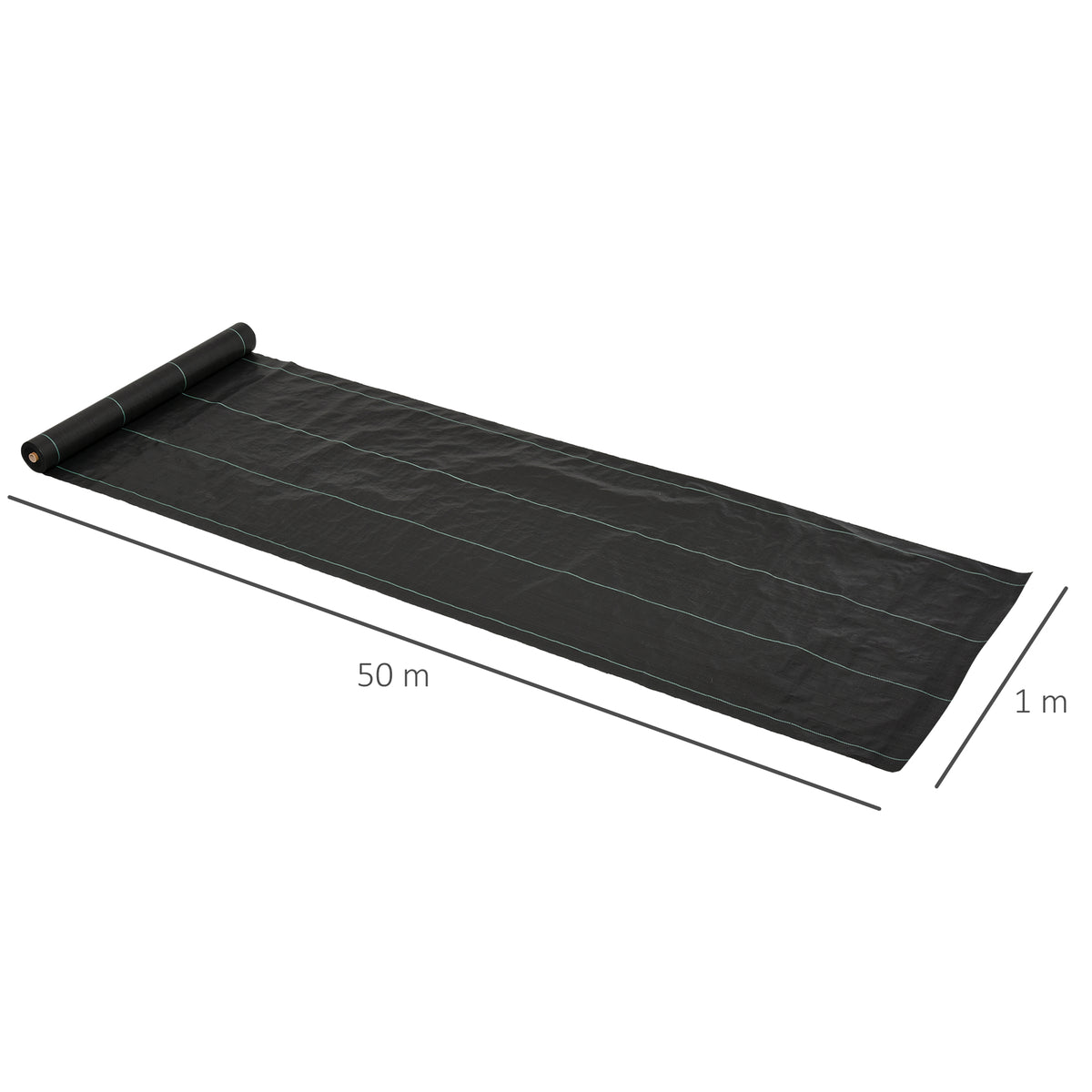 Malha Geotêxtil 1x50 m Malha de Jardim Contra Ervas Daninhas 100 g / m² Rolo de Malha Preto — foto 3