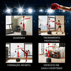 Punching Ball de Boxe com Altura Ajustável com 2 Bolas de Velocidade Barra Giratória 360° e Base Preenchida com Água ou Areia Punching Ball para Adultos 88x50x160-230 cm Vermelho e Preto — foto 7