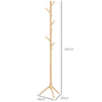 Cabide de Pé de Madeira Cabide de Pé com 8 Ganchos para Pendurar Roupa e Bolsas Cabide em Forma de Árvore para Corredor Entrada Quarto 40x40x165 cm Natural — foto 3