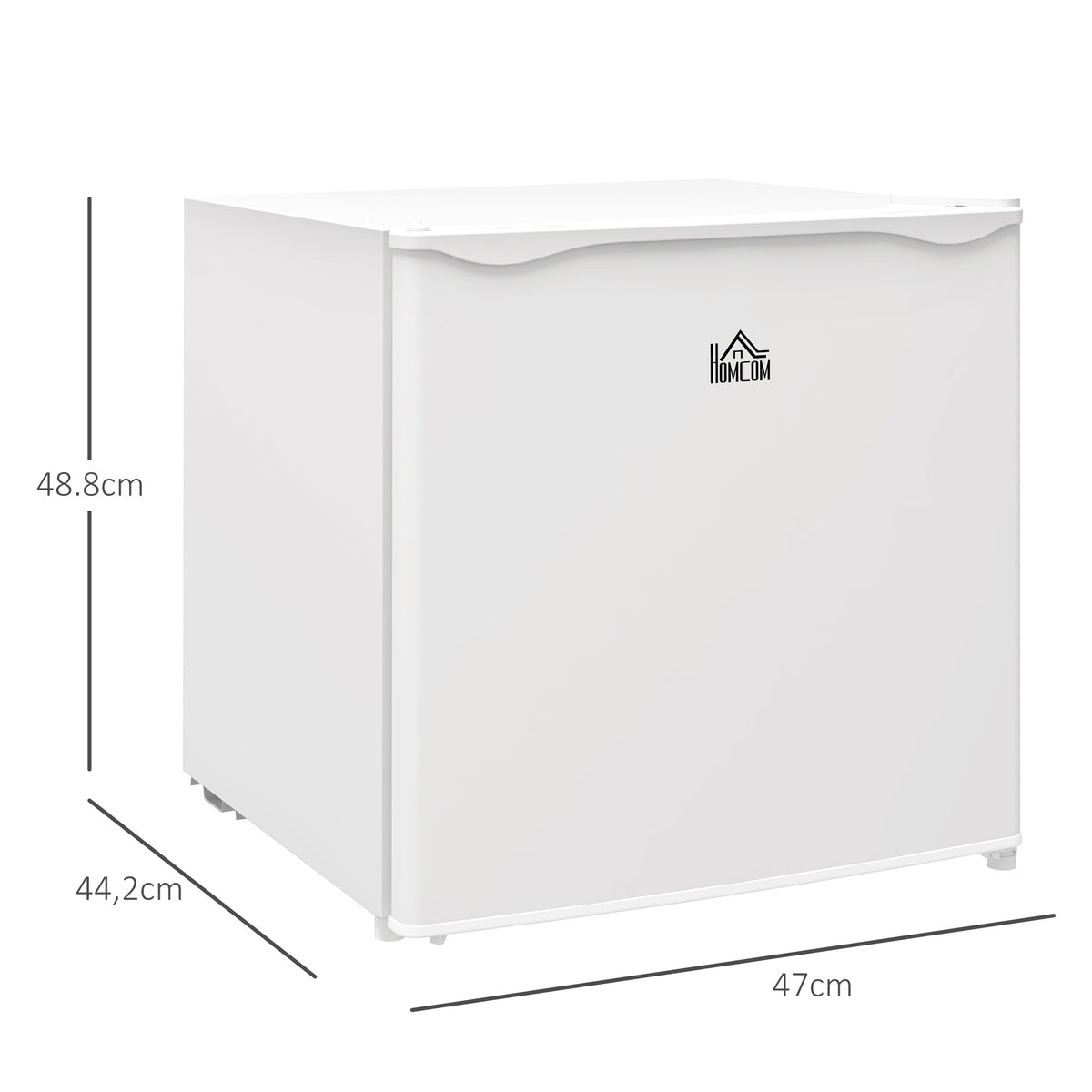 Mini Congelador Vertical 35 L Congelador Pequeno Silencioso com Porta Reversível Temperatura Ajustável e Prateleira Amovível para Casa Escritório 47x44,2x48,8 cm Branco — foto 3