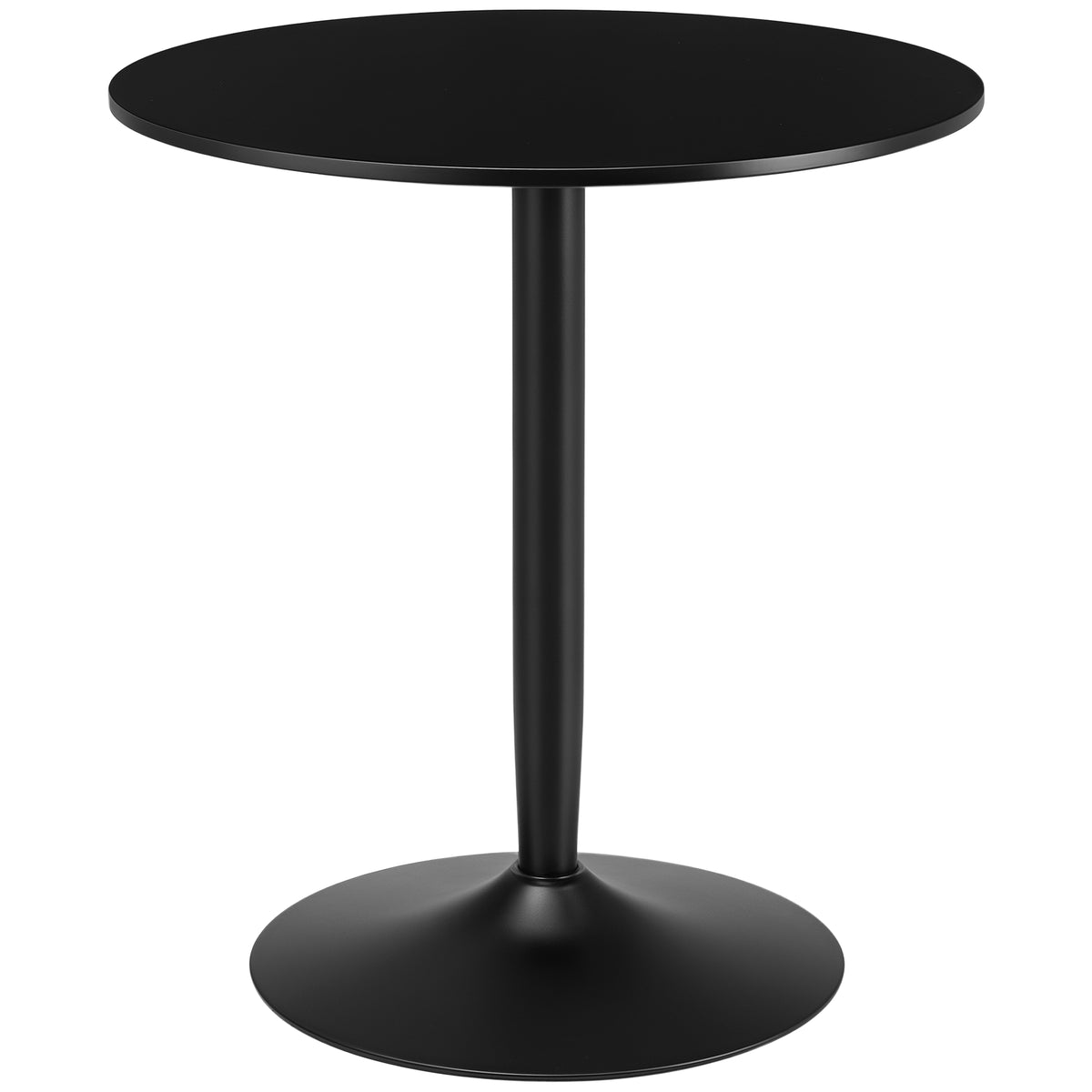 Mesa de Cozinha Redonda Mesa de Jantar Moderna para 2 Pessoas com Base de Aço e Almofadas Antiderrapantes Ø70x75 cm Preto — foto 1