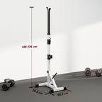Suporte para Barras de Pesos Ajustável Estante Multifuncional 2 Peças de Aço Treinamento em Casa Peso 200 kg 58,5x75,5x136-176 cm Prata e Preto — foto 3