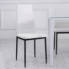 Conjunto de 4 Cadeiras de Sala de Jantar Estofadas em Linho e Pés de Metal Cadeiras Modernas para Cozinha Carga Máxima 120kg 41x50x97cm Branco — foto 6