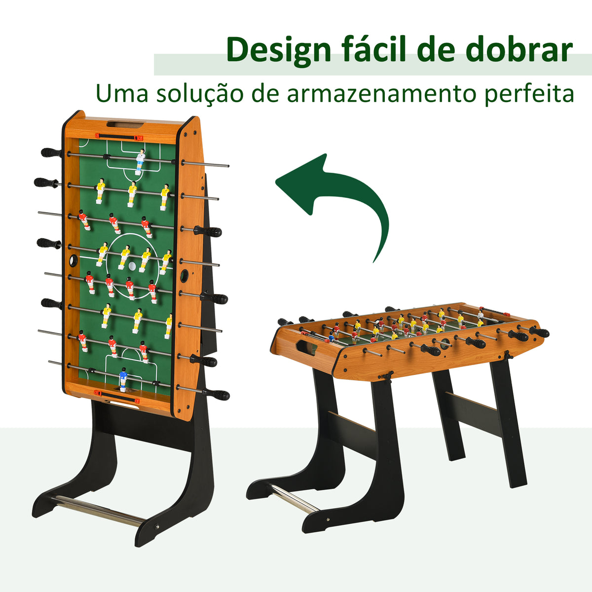 Mesa de Matraquilho Dobrável Matraquilho com 22 Jogadores e 2 Placares para Crianças e Adultos 98x42x62, cm Madeira e Preto — foto 5
