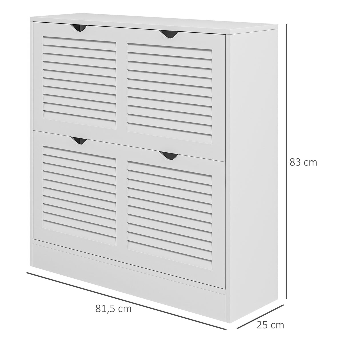 Sapateira Moderna Sapateira Entrada com 2 Gavetas Rebatíveis e Prateleias Ajustáveis para 16 Pares de Sapatos Sapateira Compacta para Corredor 81,5x25x83 cm Branco — foto 3