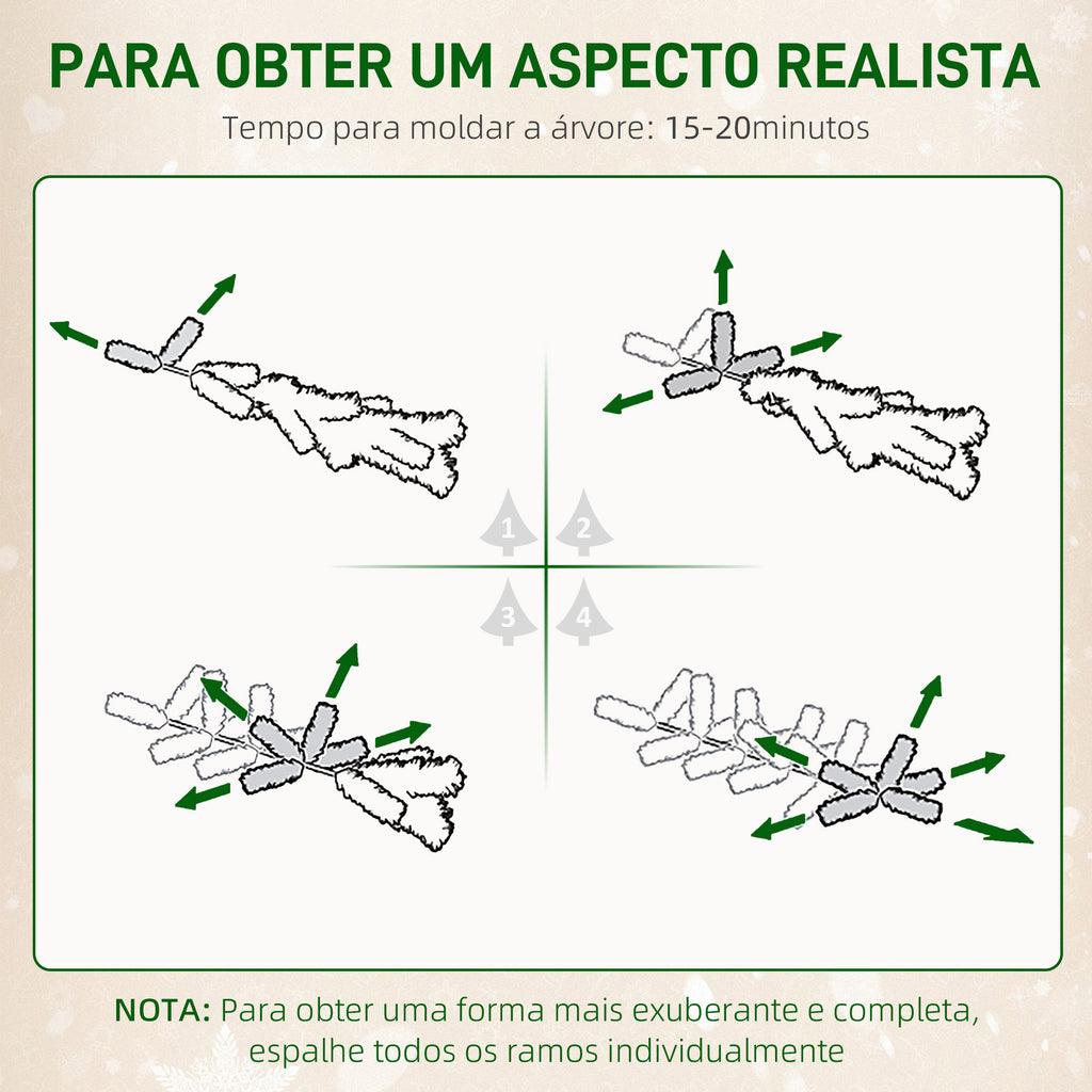 Árvore de Natal 150 cm Árvore de Natal Artificial com 395 Ramos e Suporte de Metal Árvore de Natal para Sala de Estar Interior Verde — foto 7