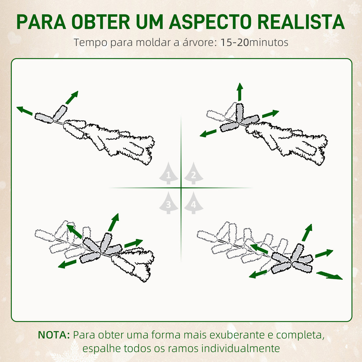 Árvore de Natal 150 cm Árvore de Natal Artificial com 395 Ramos e Suporte de Metal Árvore de Natal para Sala de Estar Interior Verde — foto 7