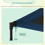 Cama para Animais de Estimação Cama Elevada para Cães Gatos com Tecido Transpirável para Dormir Exterior Jardim Terraço 76x61x18cm Azul — foto 4