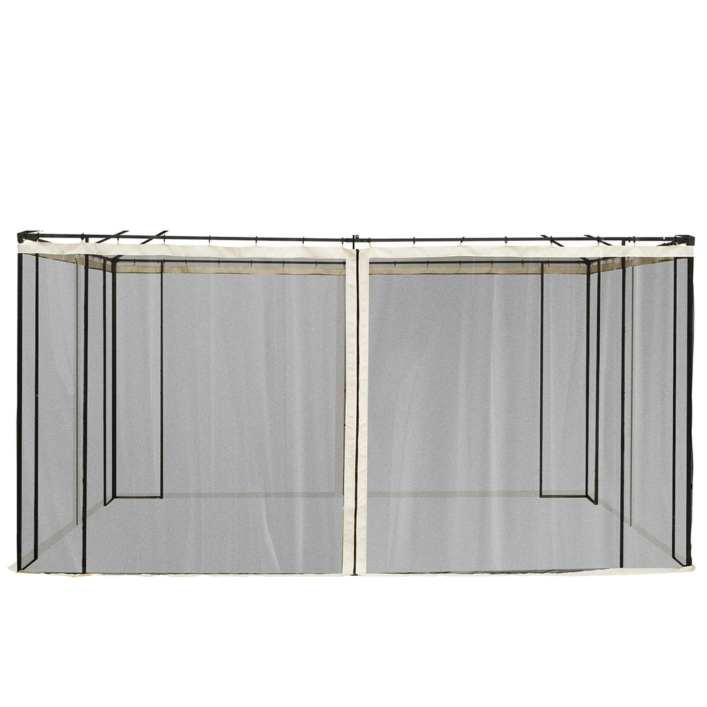 4 Painéis Laterais 352x207 cm para Tenda de Jardim Mosquiteira para Gazebo Gazebo com Zíperes e Anéis Preto — foto 1