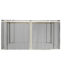 4 Painéis Laterais 352x207 cm para Tenda de Jardim Mosquiteira para Gazebo Gazebo com Zíperes e Anéis Preto — foto 1