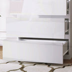 Cómoda com 5 Gavetas de Madeira Cómoda de Dormitório Cómoda Branca para Sala de Estar Estilo Moderno 55x33x100 cm Branco Brilhante — foto 7