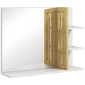 Espelho de Casa de Banho Espelho de Parede Moderno e Retangular com 4 Prateleiras de Armazenamento para Maquilhagem Vestuário 45x15x58,5 cm Branco — foto 1