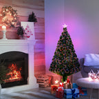Árvore de Natal Artificial 120 cm Árvore de Natal com Fibra Óptica e Suporte Metálico Decoração de Natal Ø60x120 cm Verde — foto 2