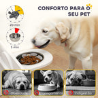 Comedouro para Cães Elevado Comedouro para Animais com 3 Alturas 2 Tigelas 2x1L e Sistema de Alimentação Lenta para Cães Pequenos Médios e Grandes 63x58,5x40 cm Branco — foto 6