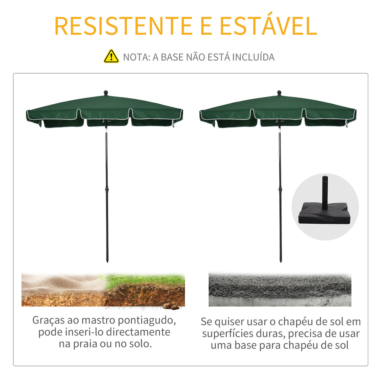 Chapéu de Sol Retangular de Jardim 198x130x240cm Chapéu de Sol de Alumínio com Função de Inclinação para Terraço Pátio Exterior Verde — foto 6