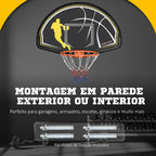Tabela de Basquetebol de Parede Tabela de Basquetebol para Interior e Exterior 110x90x70 cm Preto e Amarelo — foto 4