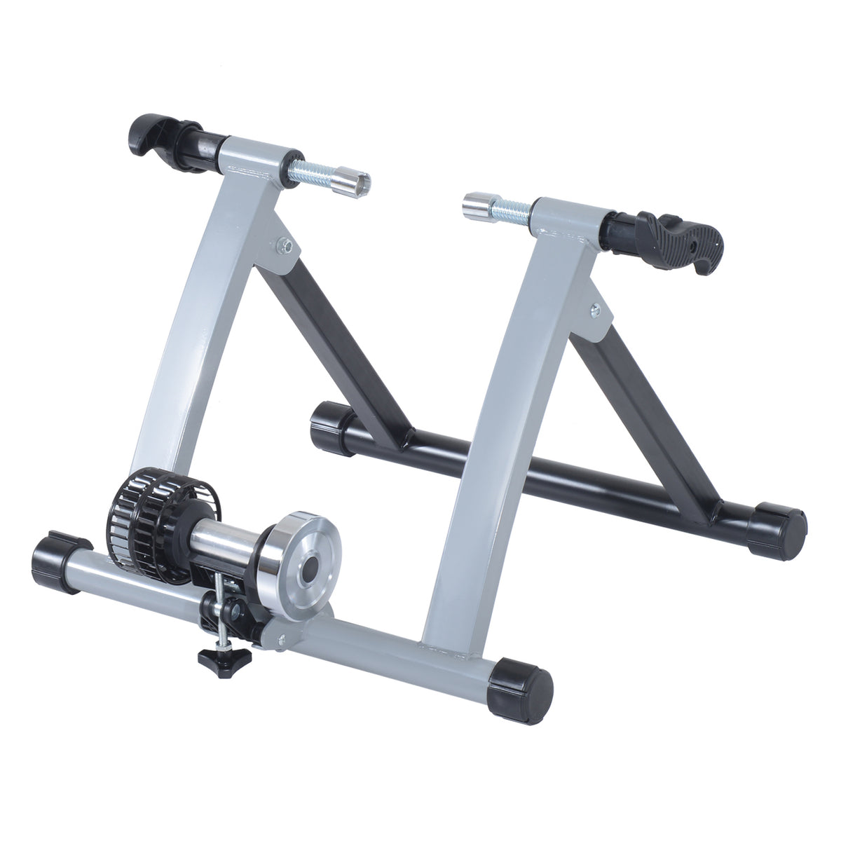 Rolo de Treinamento Magnético para Bicicleta Ciclotreinador Dobrável 54,4x 47,2,x39,1cm Prata e Preto — foto 1