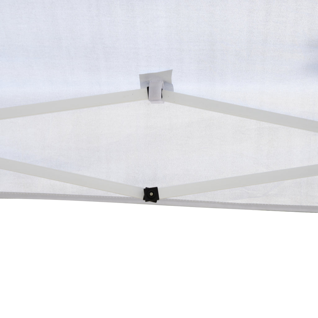 Tenda Dobrável 2,95x2,95 cm com Bolsa de Transporte Altura Ajustável Anti-UV e Impermeável para Terraço Pátio e Praia Branco Prateado — foto 7