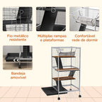 Gaiola para Roedores 52x52x113,5 cm Gaiola para Furões com Rodas 2 Portas 3 Rampas Rede Suspensa e Bandeja Removível para Cobias Branco — foto 6