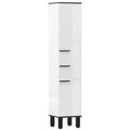 Coluna Casa de Banho Armário Alto Casa de Banho com Gaveta 2 Portas e Prateleiras Ajustáveis Móvel Auxiliar Casa de Banho Moderno Anti-Tombo 34x34x170 cm Branco — foto 1