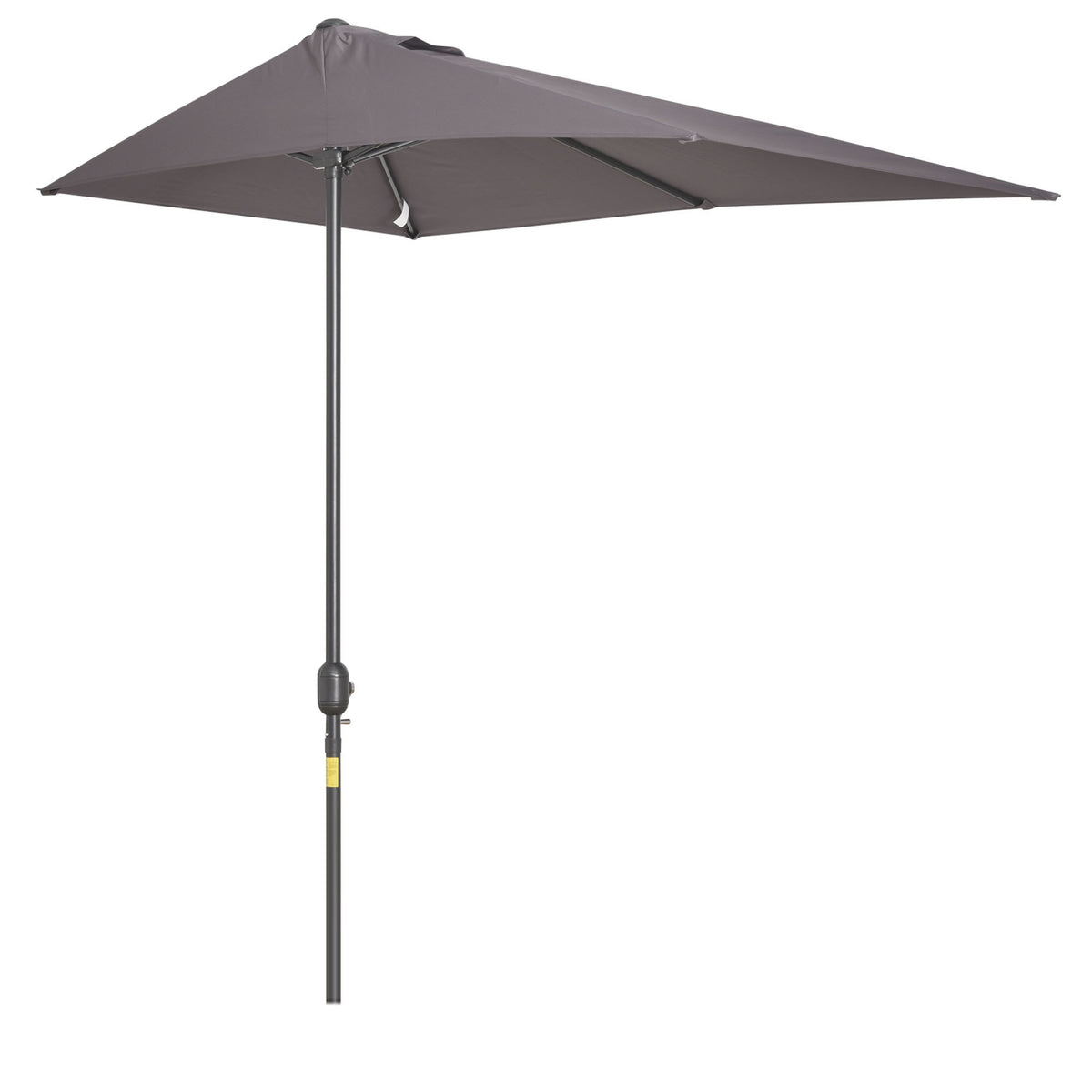 Meia Chapéu de sol 230x130x245 cm Chapéu de sol para Parede Jardim com Manivela e Vara Metálica Ø38 mm Terraço Varanda Cinzento — foto 1