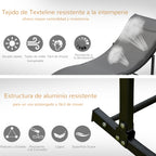 Conjunto 2 Espreguiçadeiras Ergonômicas Dobráveis ​​em Forma de S com Estrutura de Alumínio Textilene para Piscina Pátio Jardim e Varanda 165x61x63cm Cinza — foto 6