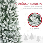 Árvore de Natal 180 cm Árvore de Natal Artificial Coberta de Neve com 479 Ramos e Suporte de Metal Árvore Natalícia para Sala Interior Verde — foto 5