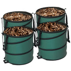 Conjunto de 4 Sacos para Resíduos de Jardim 86L Sacos para Resíduos Resistentes com Pegas Tampa com Fecho e Desenho Pop-Up Dobráveis e Reutilizáveis Ø47x50 cm Verde — foto 1
