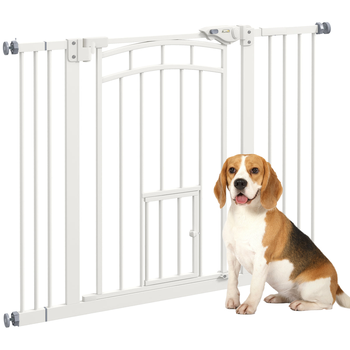Barreira de Segurança Extensível 74-100 cm para Portas e Escadas Porta de Segurança para Animais com Montagem a Pressão e Duplo Bloqueio Branco — foto 1