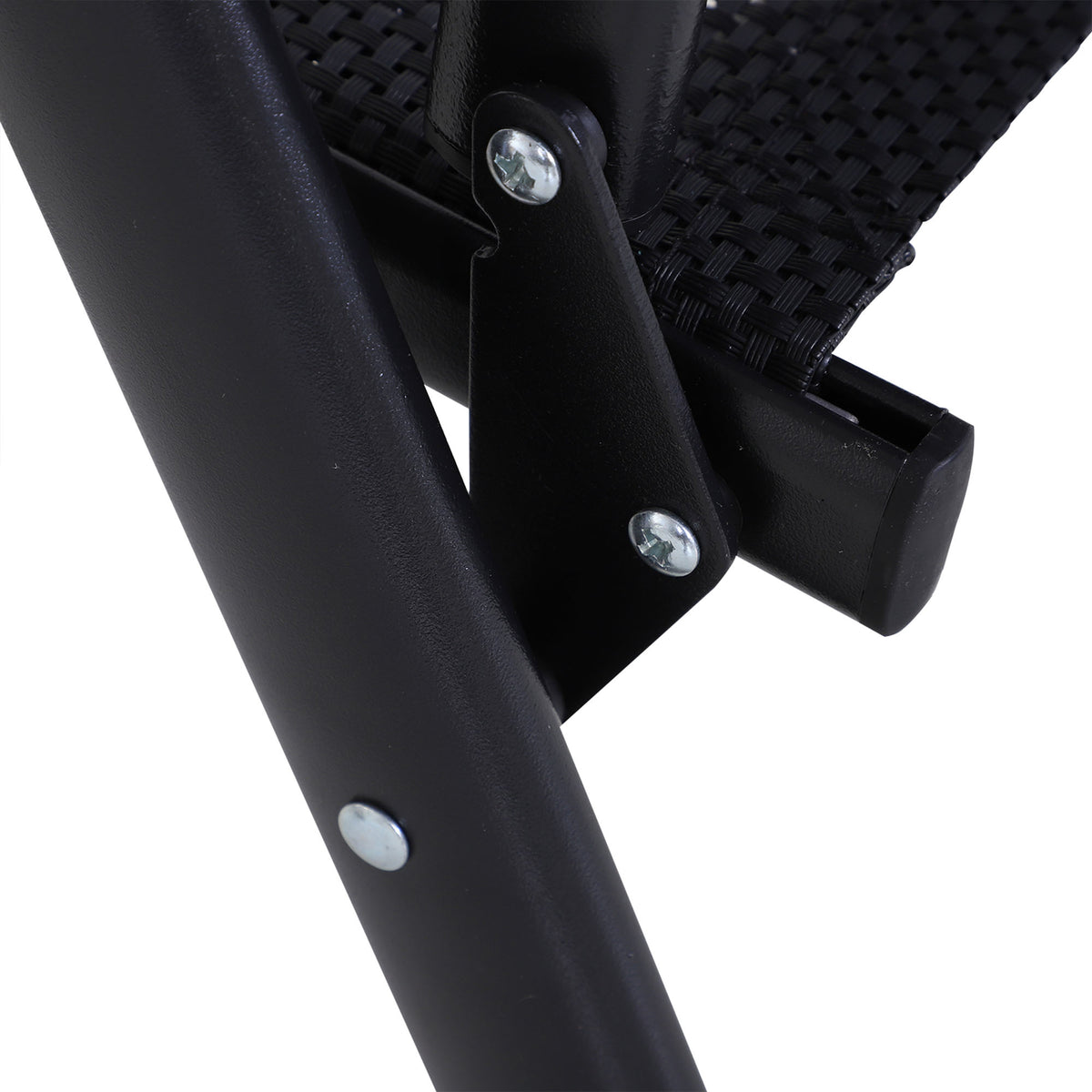 Conjunto de 2 Cadeiras Dobráveis para Exterior com Apoio para o Braço Cadeiras para Jardim com Textilene e Metal Carga 110 kg 58x64x94 cm Preto — foto 4