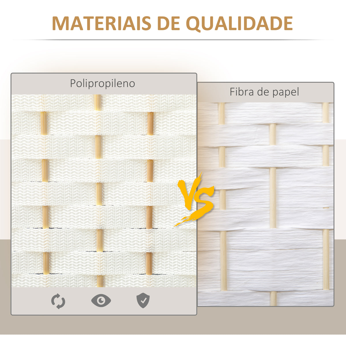 Biombo de 6 Painéis Separador de Ambientes Dobrável 240x170 cm Biombo Separador de Ambientes para Sala de Estar Dormitório Escritório Branco — foto 4
