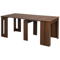 Mesa de Jantar Extensível para 4-6 Pessoas com Lateral Abatível Mesa Auxiliar Multifuncional para Escritório Cozinha Carga Máxima 60kg 180x85x75cm Marrom — foto 1