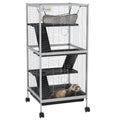 Gaiola para Roedores 52x52x113,5 cm Gaiola para Furões com Rodas 2 Portas 3 Rampas Rede Suspensa e Bandeja Removível para Cobias Branco — foto 1