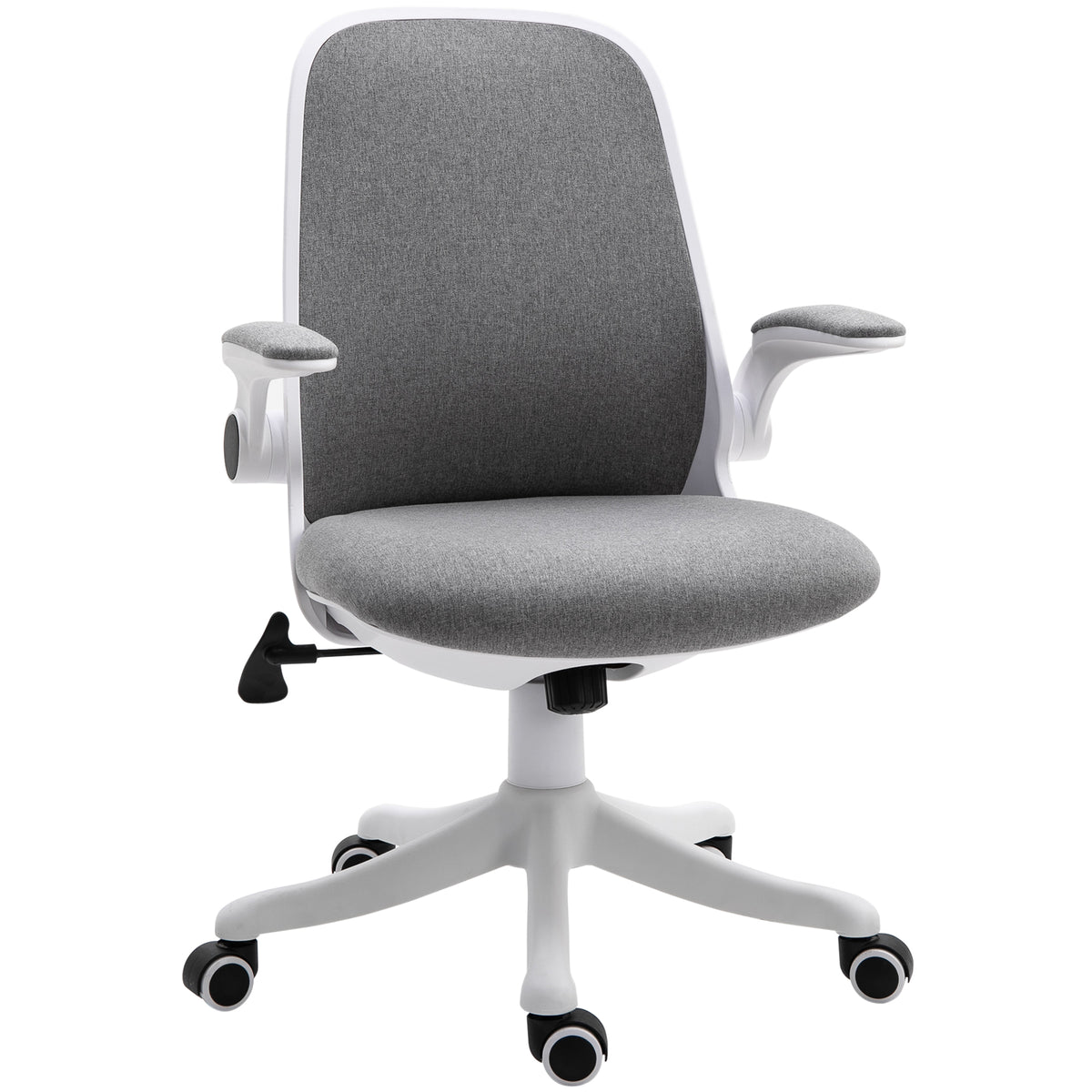 Cadeira de Escritório Giratória Função de Inclinação Altura Ajustável Ergonômica com Apoio de Braço Elevavel Carga 120 kg 62,5x60x94-104cm Cinza — foto 1