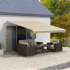 Toldo Manual Retrátil 350x250 cm Toldo para Varanda com Manivela de Metal Impermeável e Anti-UV Toldo Enrolável de Exterior para Jardim Terraço Janelas Cinza e Amarelo — foto 2