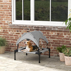 awHut Cama para Cães Elevada com Toldo Cama para Cães Médios com Estrutura de Aço e Bolsa de Transporte para Interior e Exterior 76x61x69,5 cm Cinzento Claro — foto 2