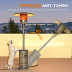 Aquecedor a Gás Butano 13 KW Aquecedor de Exterior a Gás Portátil com Temperatura Ajustável Proteção Contra Tombos Ignição Piezoelétrica e Rodas Adequado para Butano e Propano 82x82x222 cm Cinzento — foto 5