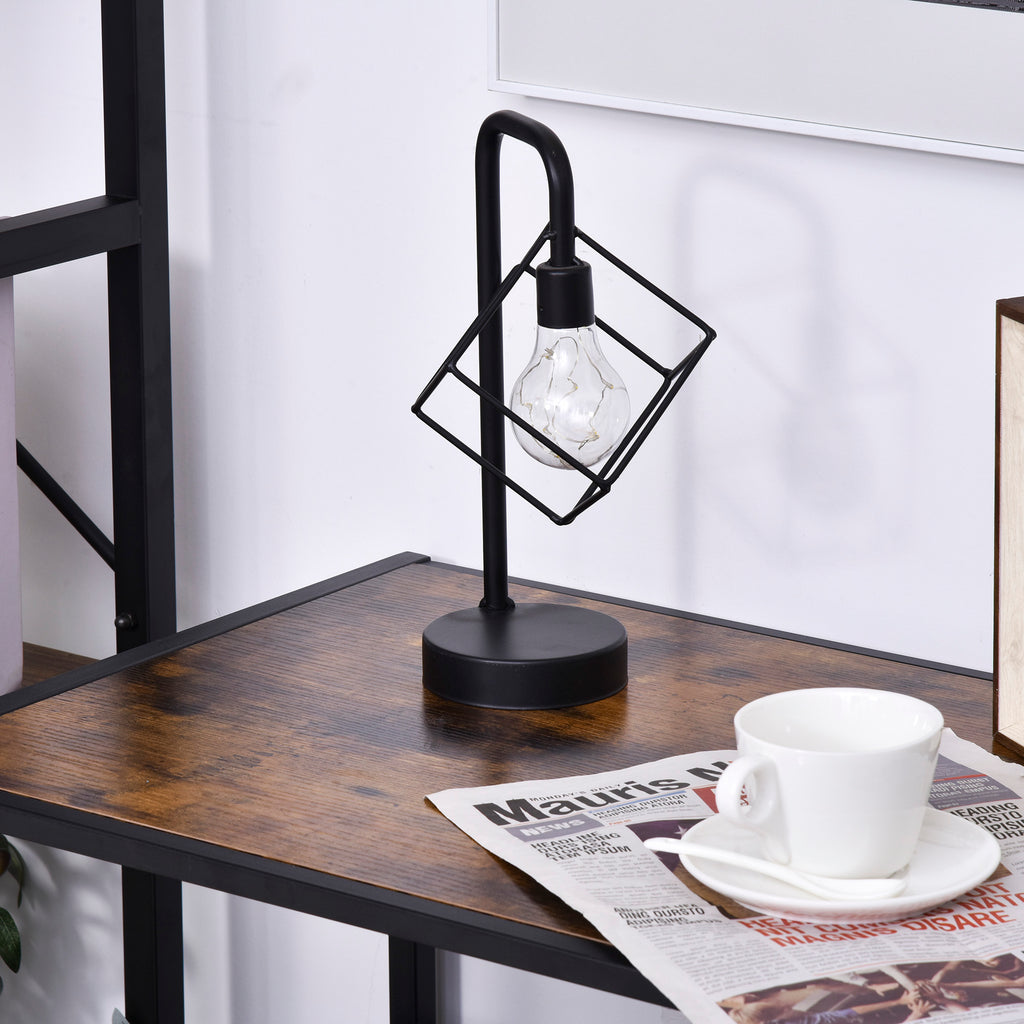 Mesa de console estilo industrial com gaveta grande e prateleira aberta Superfície espaçosa estrutura de metal 73x 45,5x 76cm Rústico Castanho — foto 8